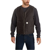 Carhartt Men's Relaxed Fit Washed Duck Sherpa-lined Vest Dark brown