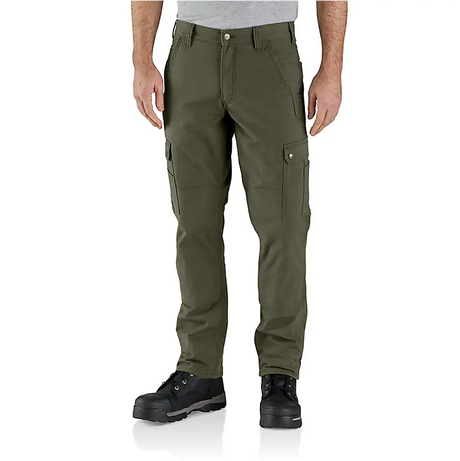 Carhartt Men's Rugged Flex Relaxed Fit Ripstop Cargo Fleece-lined Work Pant G72 basil