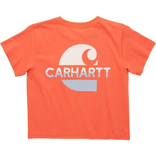 Carhartt Girl's Short Sleeve Logo Stack T-shirt Living coral