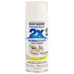 RUST-OLEUM 12 OZ Painter's Touch 2X Ultra Cover Semi-Gloss Spray Paint - Semi-Gloss Ivory Bisque IVRYBISQUE