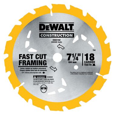 Dewalt 7-1/4 IN. 18T Carbide Thin Kerf Circular Saw Blade / 18T