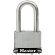 Master Lock Laminated Pin Tumbler Padlock, 1-1/2in Shackle STAINLESS_STEEL