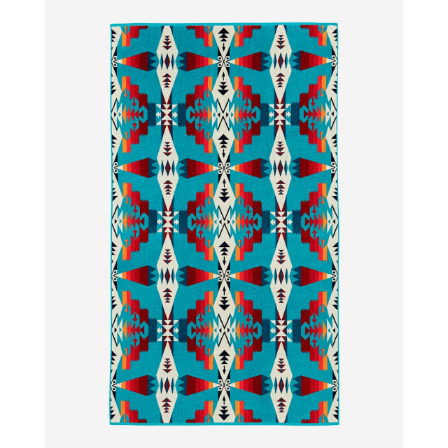 Pendleton Oversized Jacquard Spa Towel Tucson Turquoise