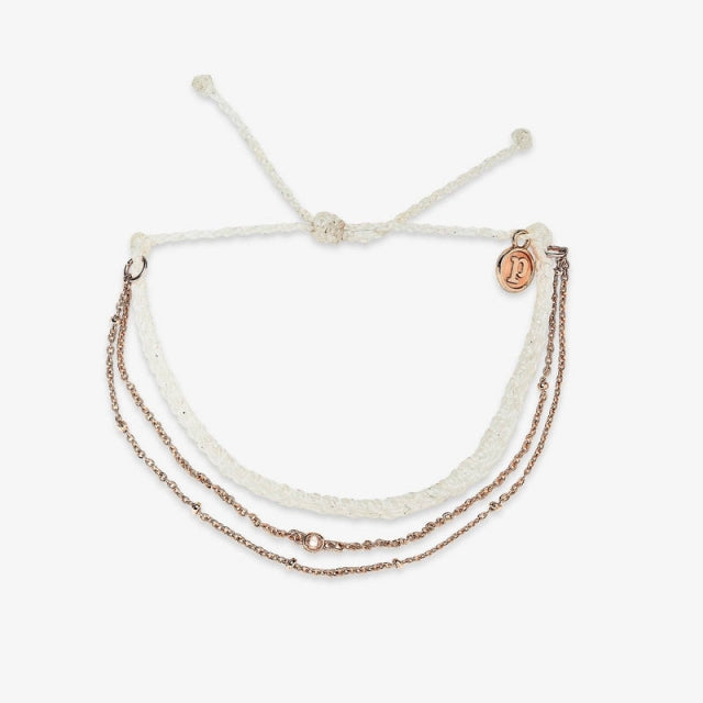 Pura Vida Bracelets Satellite Chain Rose Gold Bracelet WHIT