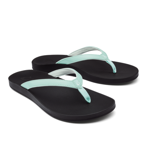 Olukai Women's Puawe Sandal SEA_GLASS/BLACK