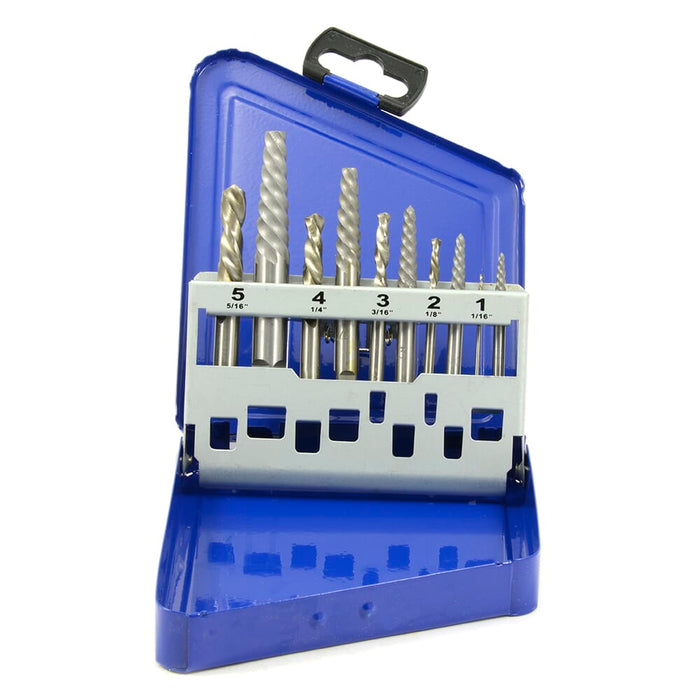 Forney 10-Piece Left Hand Drill Bit and Spiral Screw Extractor Set