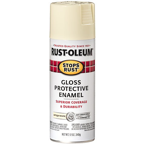 RUST-OLEUM 12 OZ Stops Rust Protective Enamel Spray Paint - Gloss Antique White ANTIQUE_WHITE