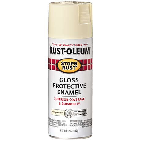 RUST-OLEUM 12 OZ Stops Rust Protective Enamel Spray Paint - Gloss Antique White ANTIQUE_WHITE