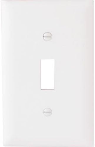 Pass & Seymour 1 Gang Toggle Opening Wall Plate, White WHITE / 1G