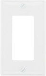 Pass & Seymour Plastic Wall Plate, 1 Gang, with Screws, White WHITE / 1G