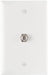 Pass & Seymour 1 Gang Wall Plate with F Type Coaxial Connector, White