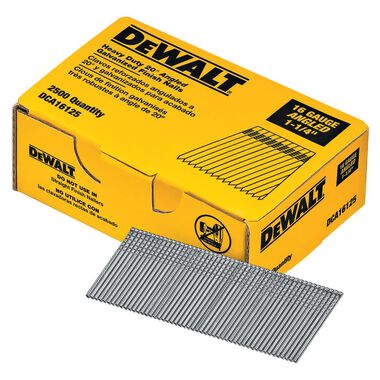 Dewalt 1-1/4 IN. 20 Degree 16 Gauge Finishing Nails - 2500 PACK / 16GA