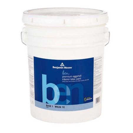 Benjamin Moore 5 GAL ben Interior Acrylic Latex Paint & Primer - Eggshell Finish / EGGSHELL