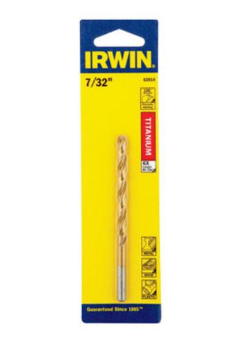 IRWIN INDUSTRIAL TOOL Titanium Nitride Coated HSS Jobber Length Bit 7/32 in.