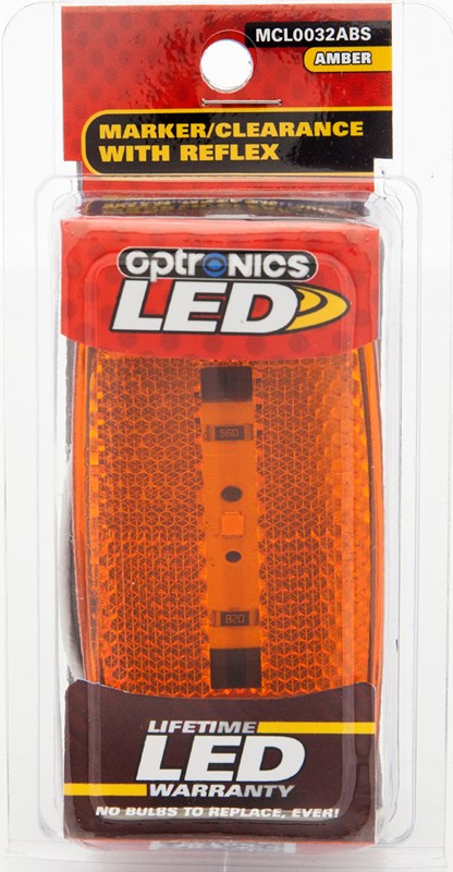 Optronics Yellow LED Marker/Clearance Light with Reflex AMBER_BLACK