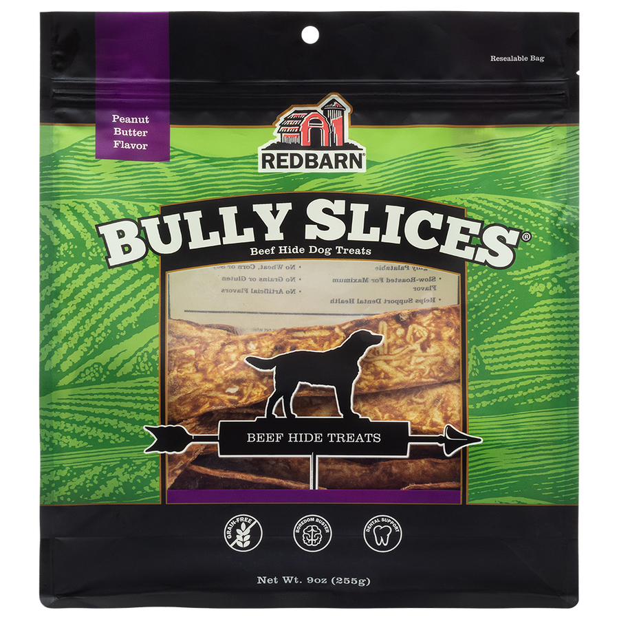 Red Barn Bully Slices Dog Treats, Peanut Butter, 9oz PB