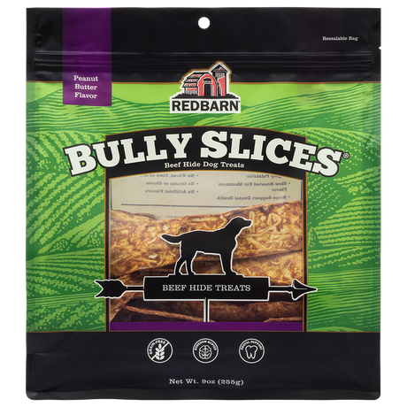 Red Barn Bully Slices Dog Treats, Peanut Butter, 9oz PB