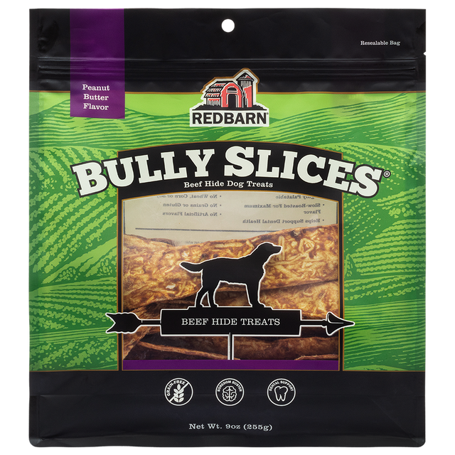 Red Barn Bully Slices Dog Treats, Peanut Butter, 9oz PB