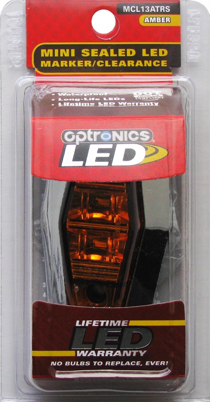 Optronics Yellow LED Sealed Mini Marker/Clearance Light AMBER_CHROME