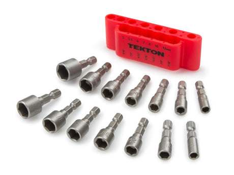 Tekton Quick-Change Power Nut Driver Bit Set, 14-Piece (3/16-7/16 Inch) / SAE/METRIC