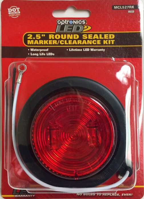 Optronics Red Sealed Round Marker/Clearance Light Kit RED