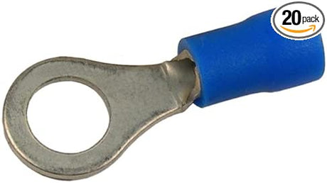 Pico Flared Vinyl Insulated Electrical Wiring #10 Ring Terminal, 16-14 AWG Blue, 20 pack