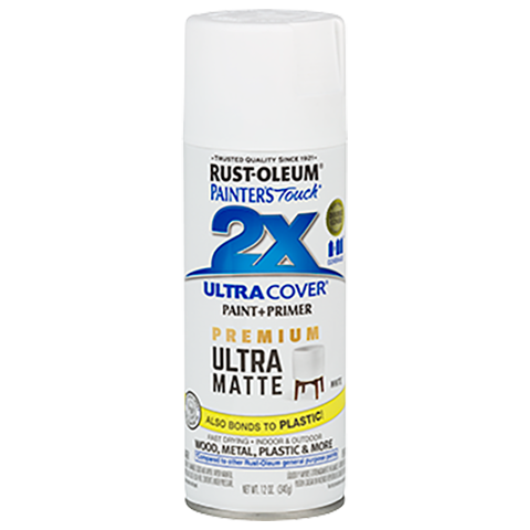 RUST-OLEUM 12 OZ Painter's Touch 2X Ultra Cover Matte Spray Paint - Matte White WHITE /  / ULTRA_MATTE