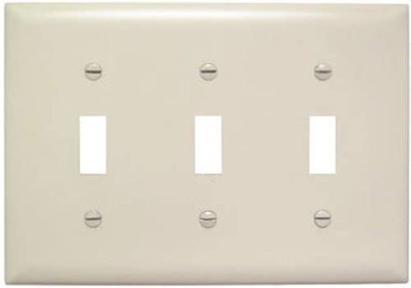 Pass & Seymour 3 Gang 3 Toggle Wall Plate, Light Almond