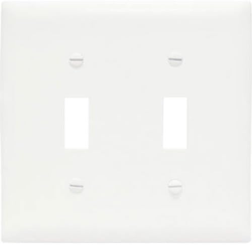 Pass & Seymour 2 Gang Wall Plate for 2 Toggles, White WHITE
