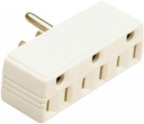 Pass & Seymour 15A 125V Plug-In Triple Outlet Adapter, Ivory