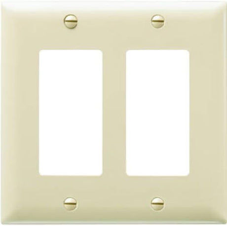 Pass & Seymour 2 Gang Decorator Wall Plate, Ivory 2G