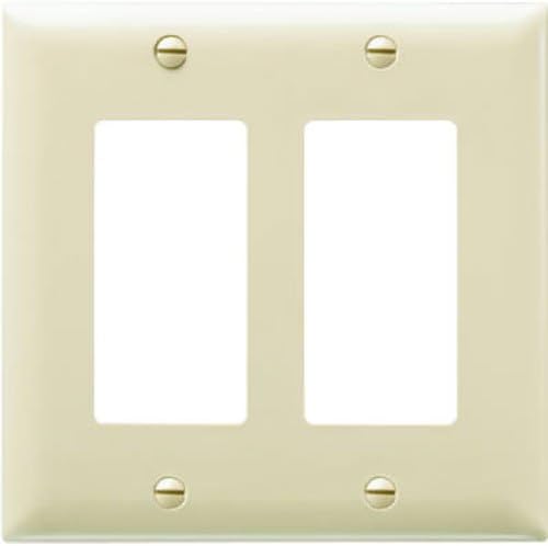 Pass & Seymour 2 Gang Decorator Wall Plate, Ivory 2G