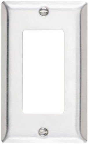 Pass & Seymour Wall Plate, 1 Gang, Brushed Stainless Steel