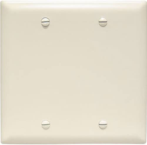 Pass & Seymour 2 Gang Blank Wall Plate, Light Almond 2G