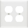 Pass & Seymour 2 Gang Wall Plate for 2 Standard Duplex Receptacles, White WHITE