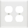 Pass & Seymour 2 Gang Wall Plate for 2 Standard Duplex Receptacles, White WHITE