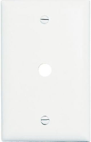Pass & Seymour 1 Gang Nylon Wall Plate with 1 Telephone Hole Opening, White WHITE