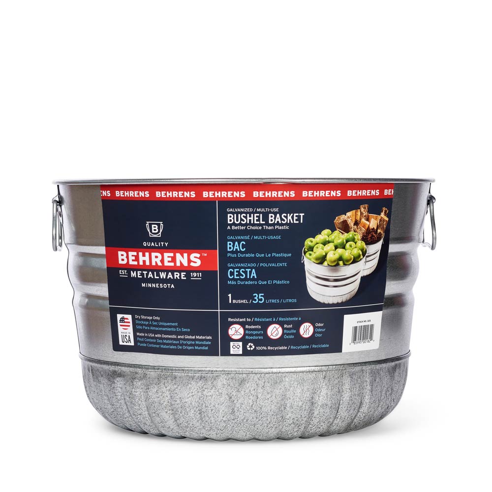 Behrens Galvanized Steel Bushel/Utility Basket