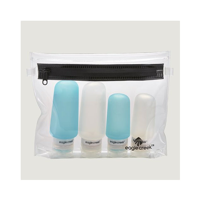 Eagle Creek Silicone Bottle Set Clear/Aqua