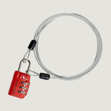 Eagle Creek 3-Dial TSA Lock & Cable Flame Orange