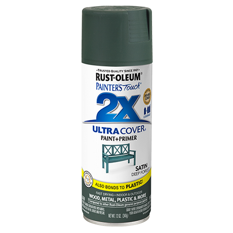 RUST-OLEUM 12 OZ Painter's Touch 2X Ultra Cover Satin Spray Paint - Satin Deep Forest DEEP_FOREST /  / SATIN