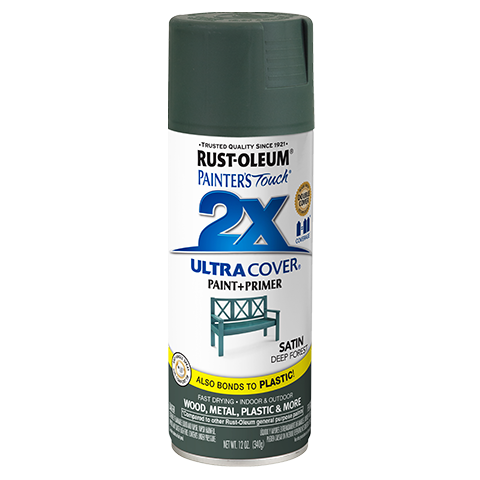 RUST-OLEUM 12 OZ Painter's Touch 2X Ultra Cover Satin Spray Paint - Satin Deep Forest DEEP_FOREST /  / SATIN