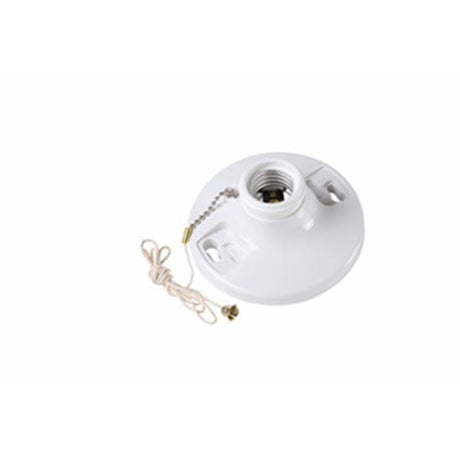 Pass & Seymour 250V Pullchain Lampholder, White Phenolic WHITE / 250W