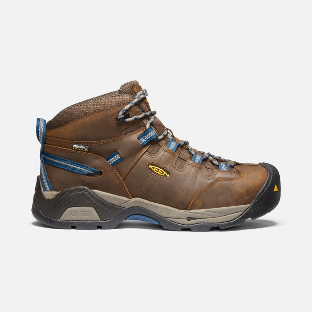 Keen Men's Detroit XT WP Boot (Steel Toe) Cascade Brown/Orion Blue