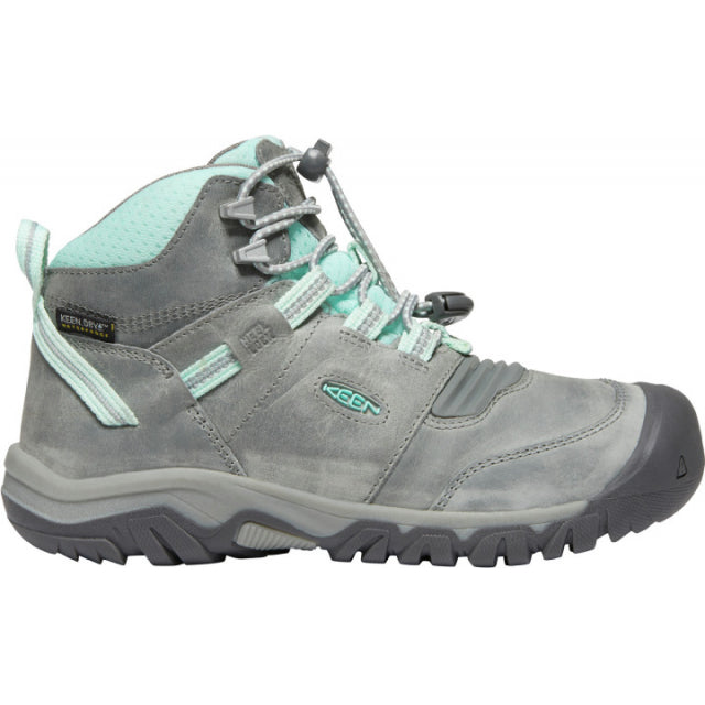 Keen Big Kid's Ridge Flex Mid WP Grey/Blue Tint