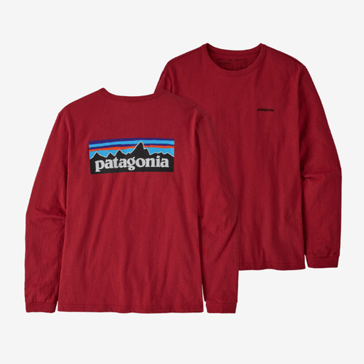 Patagonia Women's Long-Sleeved P-6 Logo Responsibili-Tee Sumac Red