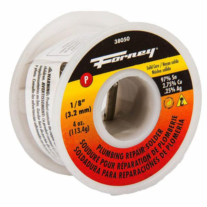 Forney Solder, Lead Free (LF), Plumbing Repair, Solid Core, 1/8 in, 4 Ounce