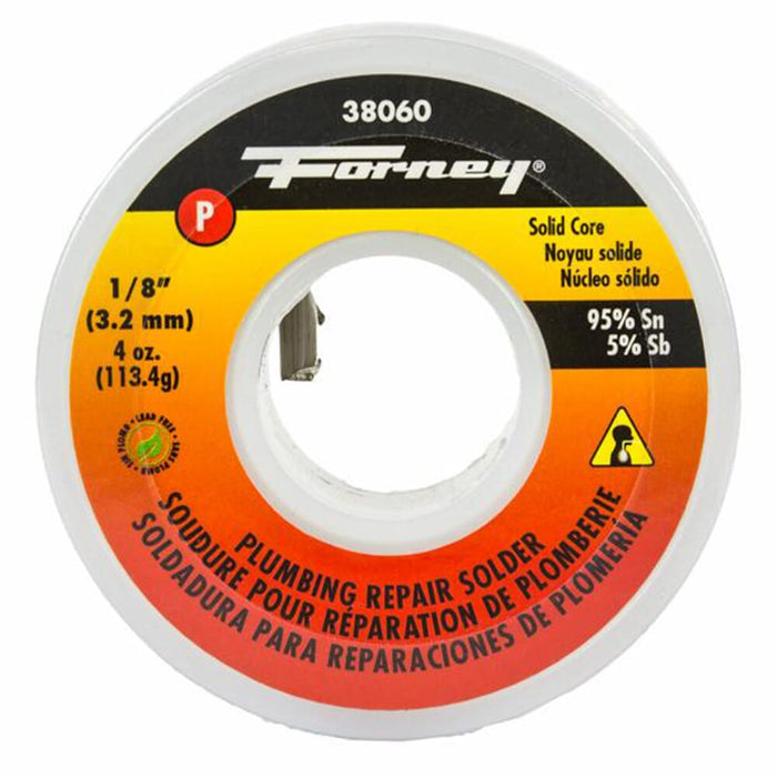 Forney Solder, Lead Free (LF), Plumbing Repair, Solid Core, 1/8 in, 4 Ounce