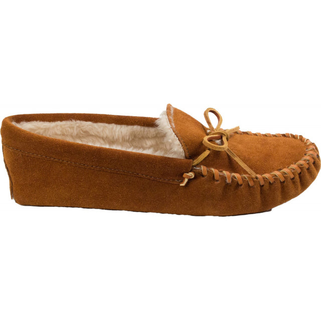 Minnetonka Men's Pile Lined Softsole Moccasin Slippers Brown