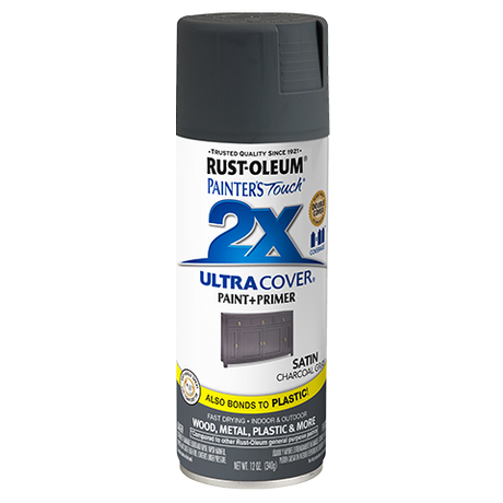 RUST-OLEUM 12 OZ Painter's Touch 2X Ultra Cover Satin Spray Paint - Satin Charcoal Gray CHARCOAL_GRAY /  / SATIN